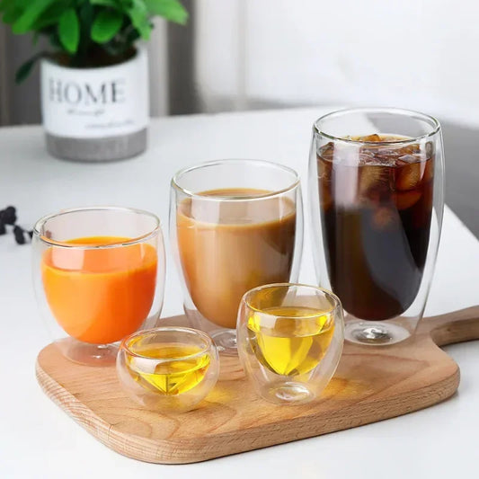 Heat Resistant Double Wall Glass Cup Set