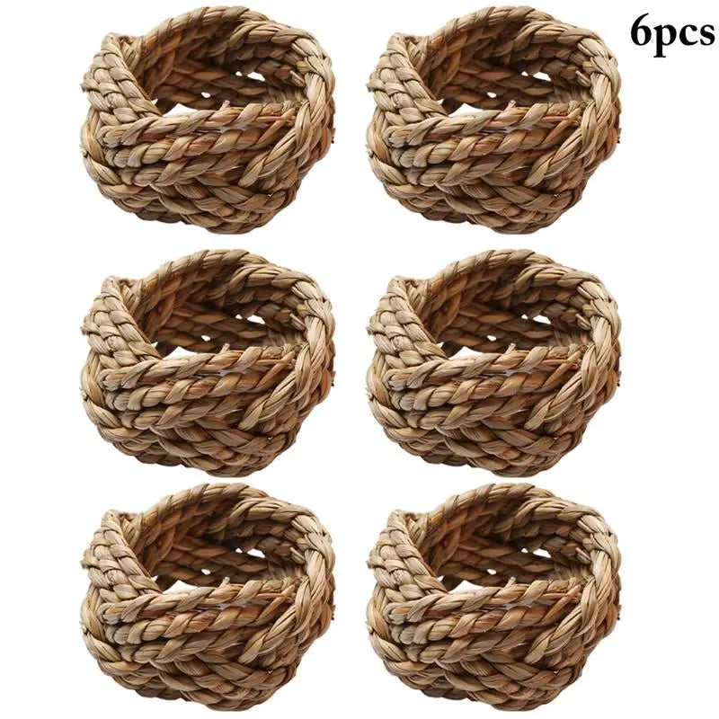 6Pcs Woven Napkin Ring