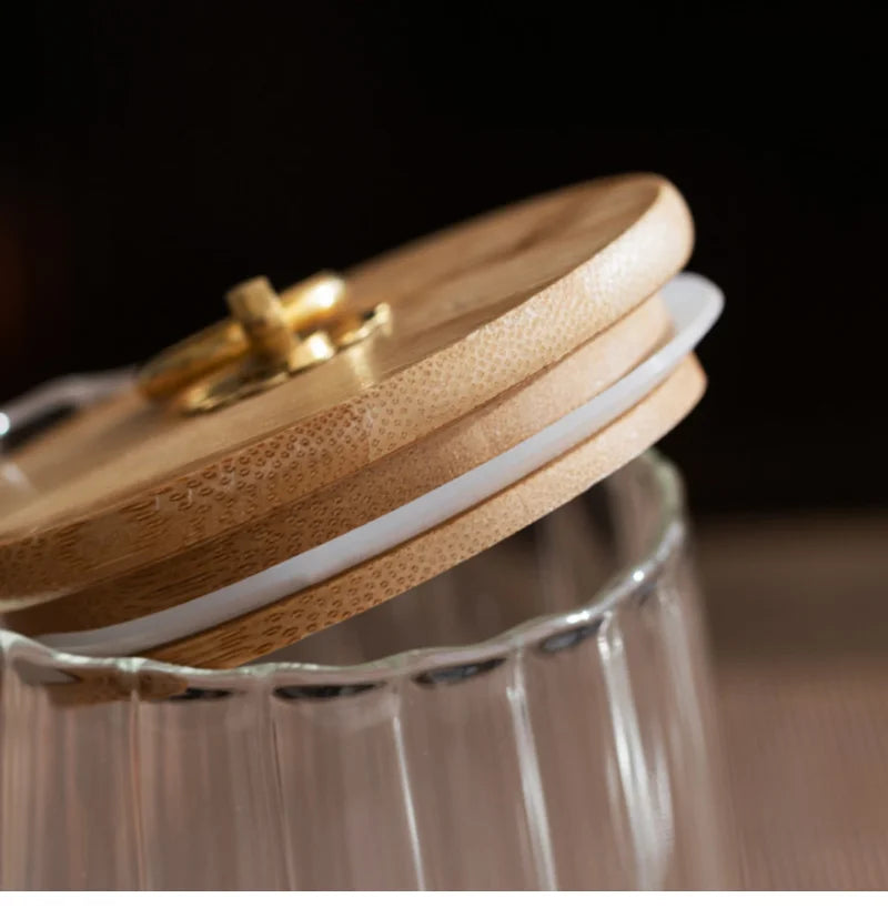 Glass Jar With Wood Lid