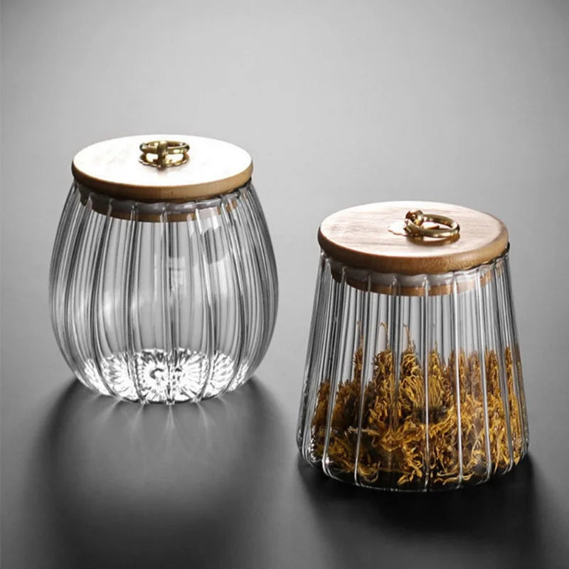 Glass Jar With Wood Lid