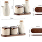 Ceramic Oil Pot & Seasoning Jar with Lid