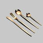 24pcs Stainless Steel Gold Dinnerware Set