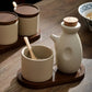 Ceramic Oil Pot & Seasoning Jar with Lid